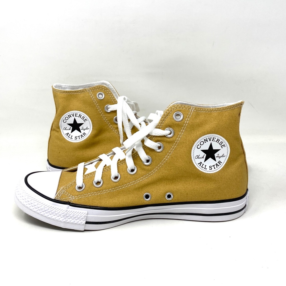 Converse All Star Chuck Taylor High Top Women Gold Dart Canvas Sneakers A04839C - Picture 2 of 9
